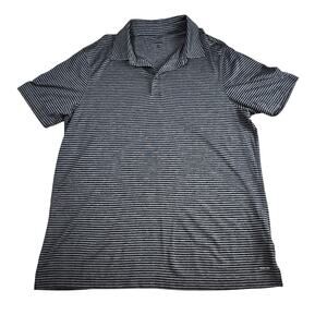 Champion Polo Men’s XL Black Gray Striped Duo Dry Performance Athletic Shirt